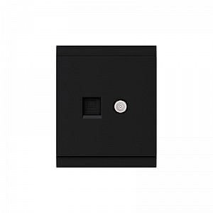 Розетка SETE компьютерная RJ45 кат6 + TV с/у антрацит IP20/IP44 KRANZ
