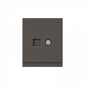 Розетка SETE компьютерная RJ45 кат6 + TV с/у графит IP20/IP44 KRANZ