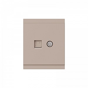 Розетка SETE компьютерная RJ45 кат6 + TV с/у кашемир IP20/IP44 KRANZ