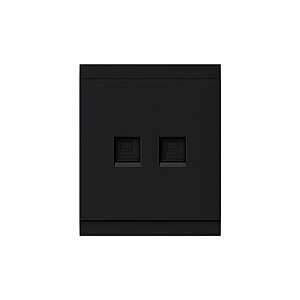Розетка SETE компьютерная двойная RJ45+RJ45 кат6 с/у антрацит IP20/IP44 KRANZ