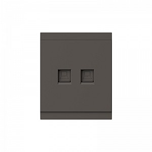 Розетка SETE компьютерная двойная RJ45+RJ45 кат6 с/у графит IP20/IP44 KRANZ