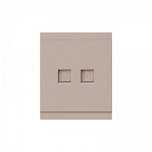 Розетка SETE компьютерная двойная RJ45+RJ45 кат6 с/у кашемир IP20/IP44 KRANZ