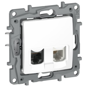 IEKETIKA Розетка двойная RJ11+RJ45 кат.5E UTP 6722521 белый IEK