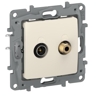 IEKETIKA Розетка двойная TV+SAT тип звезда 6723571 слоновая кость IEK