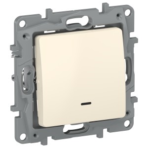 IEKETIKA Переключатель 1-клавишный с подсветкой/индикацией схема 6L 10АХ безвинтовые зажимы 6723151 слоновая кость IEK