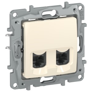 IEKETIKA Розетка компьютерная двойная RJ45 категория 6 UTP 6723541 слоновая кость IEK