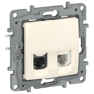 IEKETIKA Розетка двойная RJ11+RJ45 кат.5E UTP 6723521 слоновая кость IEK