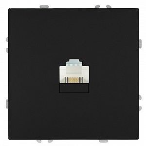 Розетка телефонная 1-местная RJ11 (механизм), серия Эмили, RST00-5121-05 черный уголь, soft touch