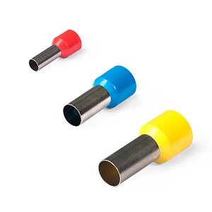 НШВИ 25–16 (100шт) Наконечник штыревой втулочный изолированный (Оконцевание методом опрессовки гибких многопроволочных медных проводников сечением 25 мм²)