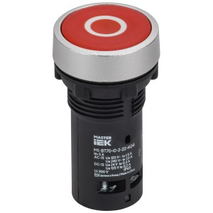 Кнопка IP65 с маркировкой "O" моноблок 1NС красная MASTER IEK