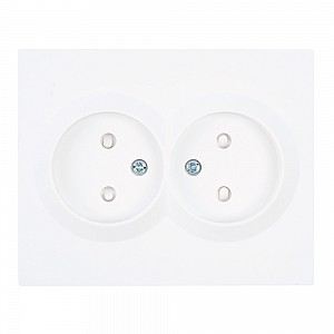 Розетка 2-местная с защитной шторкой б/з, 250В, 16А, серия Мия,RST16-3113-01, белая магнолия