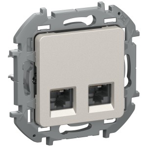 IEKINSPIRIA Розетка компьютерная двойная RJ45 категория 5Е UTP 6731281 шампань IEK