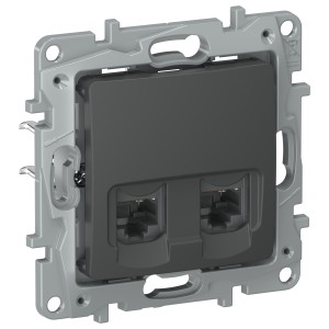 IEKETIKA Розетка компьютерная двойная RJ45 категория 5Е UTP 6712551 графит IEK