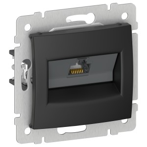 IEKVALENA Розетка компьютерная RJ45 категория 5Е UTP 6945371 черный матовый IEK