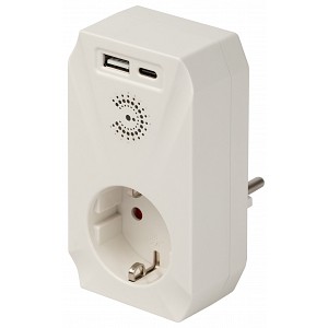 SF-1e-USB-W Сетевой фильтр ЭРА SF-1e-USB-W с максимальной защитой с заземлением 1 розетка 16 А 2USB A+C 2.4A белый