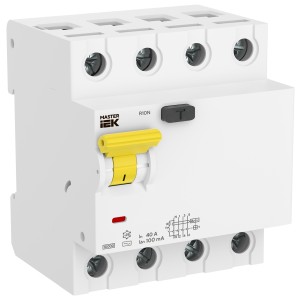 Выключатель дифференциального тока R10N 4P 40А 100мА тип AC MASTER IEK