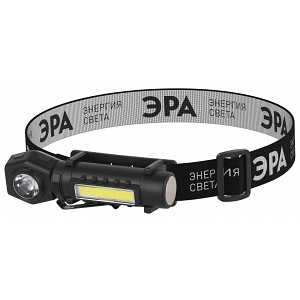 GA-820 Фонарь налобный светодиодный ЭРА GA-820 аккумуляторный 3 Вт LED + 3 Вт COB 4 режима магнит/клипса USB type С