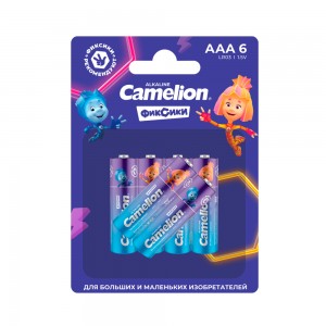 Camelion Plus Alkaline Fixies LR03 BL-6 (LR03-BP6Fix, мизинчиковая батарейка ААА 1.5В) (упак. 6 шт.)