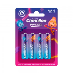 Camelion Plus Alkaline Fixies LR6 BL-4 (LR6-BP4Fix, пальчиковая батарейка АА 1.5В) (упак. 4 шт.)