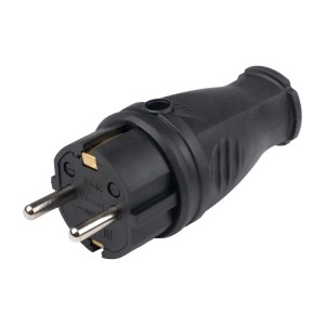Вилка прямая PRC-231-BL 16А 220V IP44 каучук Jazzway