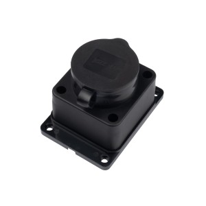 Розетка с защитной крышкой настенная PRC-121-BL 16A 220V IP44 каучук Jazzway