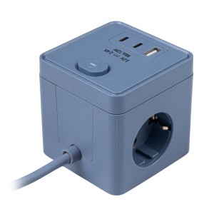 Удлинитель ФАZА FB-03U-140-bu USB (3 х 1,4) заземл., выкл. синий