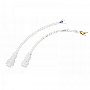 Соединительный кабель 4-контактный (4pin) герметичный (IP67) 4х0.75мм² белый REXANT