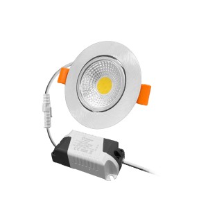 FL-LED Consta B 7W Aluminium 2700K хром 7Вт 560Лм (светильник встр. пов.)(S412) D=85мм d=68мм h=45мм
