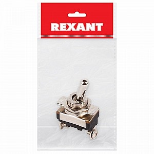 Тумблер 250В 10А (2c) вкл-выкл однополюсный мини (ASW-23) REXANT (в упак. 1шт.)