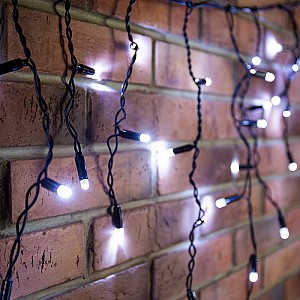 Гирлянда светодиодная Бахрома (Айсикл) 4,8х0,6м 176 LED БЕЛЫЙ черный ПВХ IP65 постоянное свечение 230В нужен блок 303-500 NEON-NIGHT