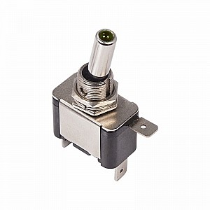 Тумблер 12В 20А (3c) вкл-выкл однополюсный с зеленой подсветкой (ASW-07D) REXANT