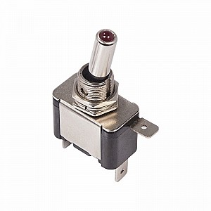 Тумблер 12В 20А (3c) вкл-выкл однополюсный с красной подсветкой (ASW-07D) REXANT