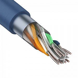 Кабель витая пара U/UTP, CAT 6, PVC, 23AWG, внутренний, однопроволочный, синий, 305 м REXANT