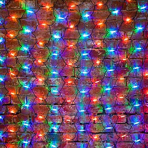 Гирлянда светодиодная Сеть 2x3м 432 LED МУЛЬТИ черный каучук IP67 постоянное свечение 230В блок в комплекте NEON-NIGHT