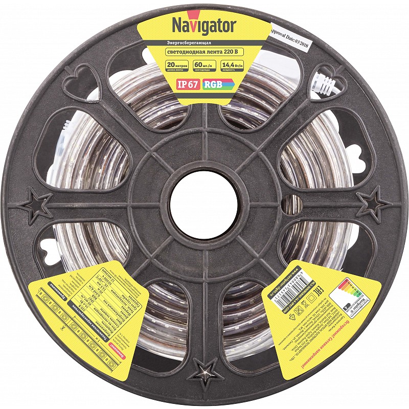 СД Лента Navigator 14 517 NLS-5050RGB60-14.4-IP67-220V