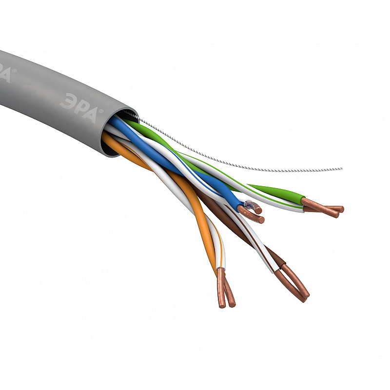 UL-4-PVC Кабель витая пара ЭРА SIMPLE U/UTP 4x2x24AWG Cat5e CU PVC