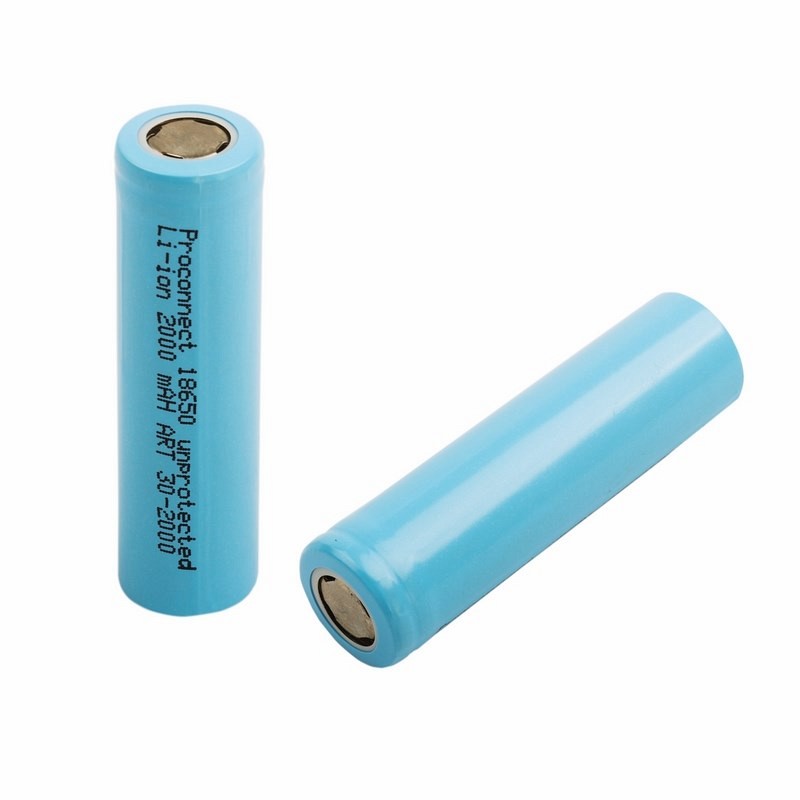 Аккумулятор Li-ion 18650, 3,7В, 2000мАч, без платы защиты, плоский