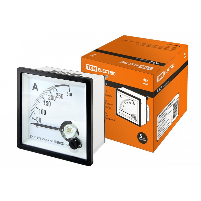 Амперметр А72 250А/5А-1,5 TDM | Модульное оборудование, 57089, SQ1102-0058
