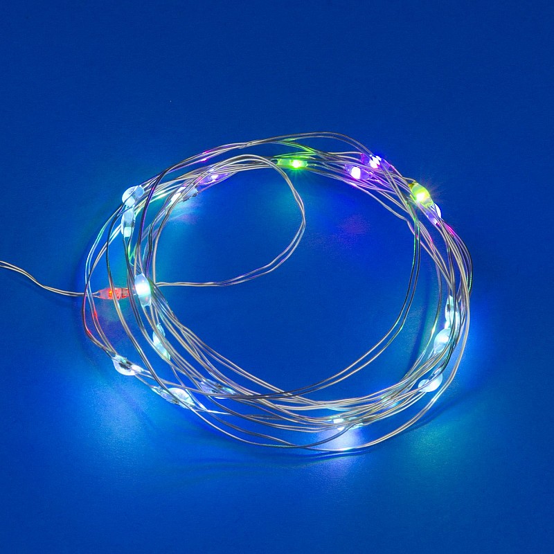 Гирлянды Uniel ULD-S0200-020/DTB/3AA/RC RGB IP20 DEW