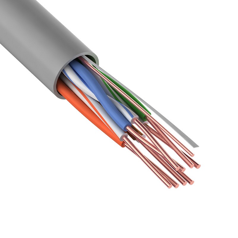 Кабель витая пара U/UTP CAT 5e PVC 4PR 24AWG INDOOR SOLID серый 305м ...