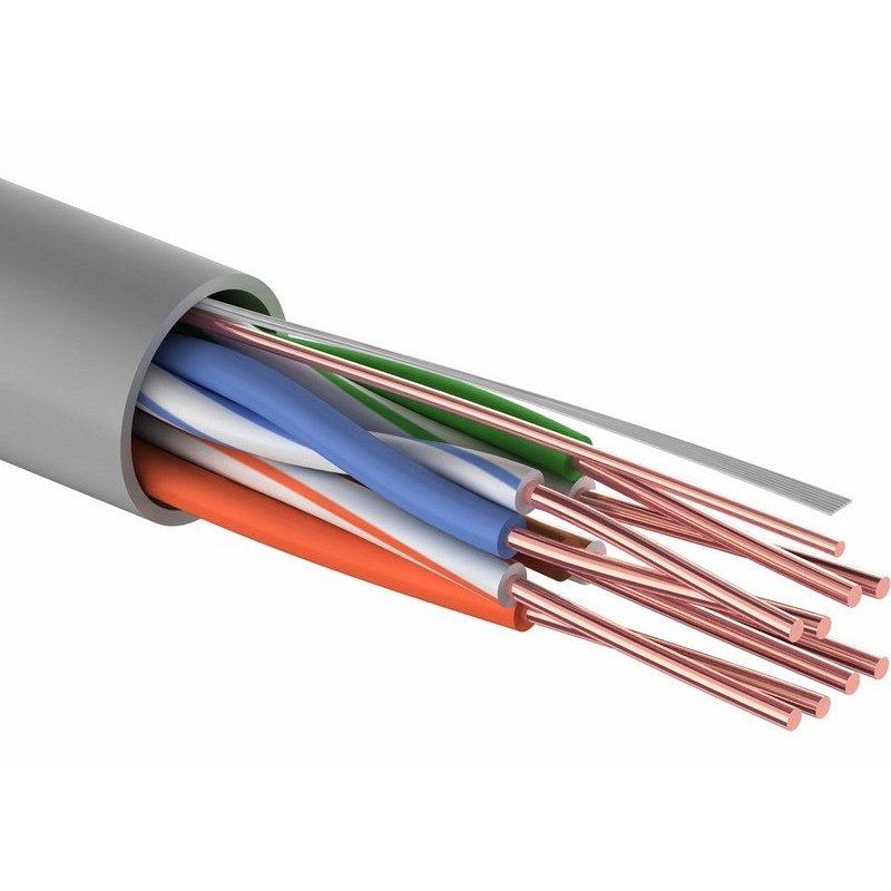 Кабель витая пара U/UTP, CAT 5e, PVC, 4PR, 24AWG, внутренний,
