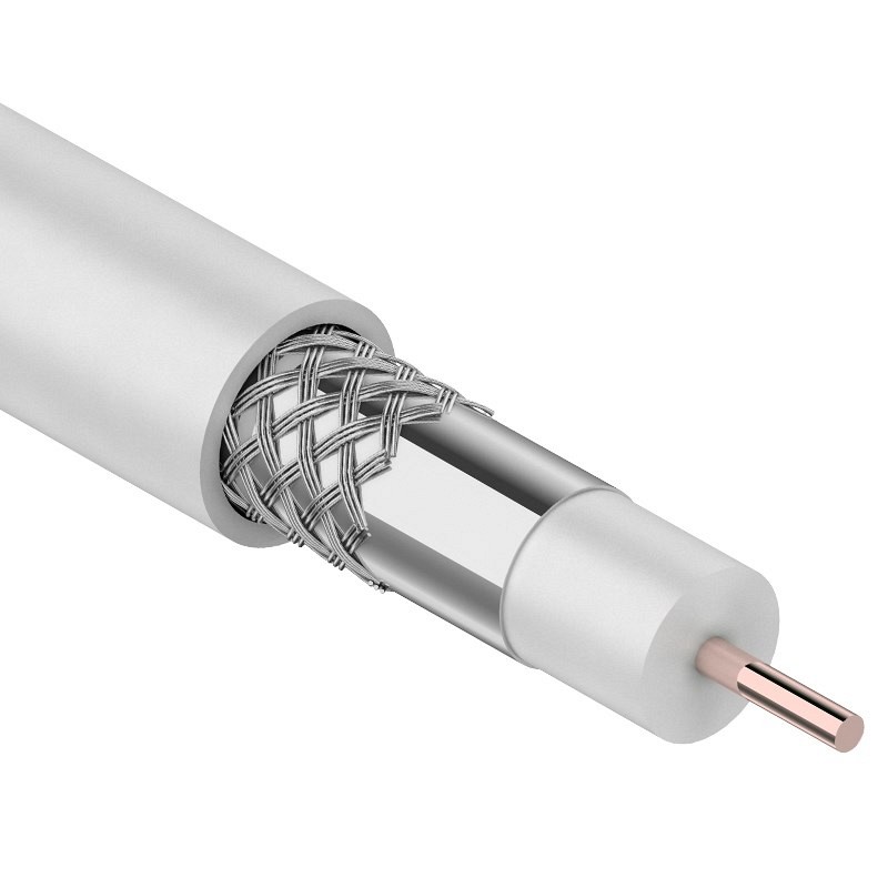 Кабель коаксиальный RG-6U, 75Ом, CCS/Al/Al, 64%, 100м, внутренний,