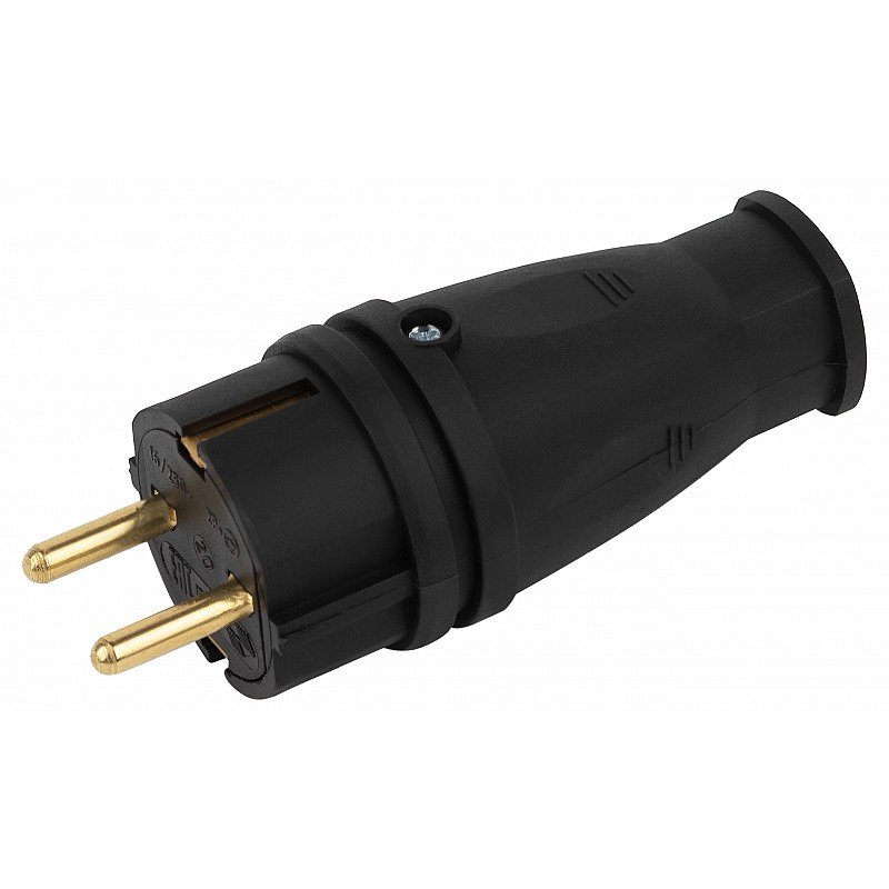 VX10-B-IP44 Вилка ЭРА VX10-B-IP44 каучуковая c заземлением 16А IP44