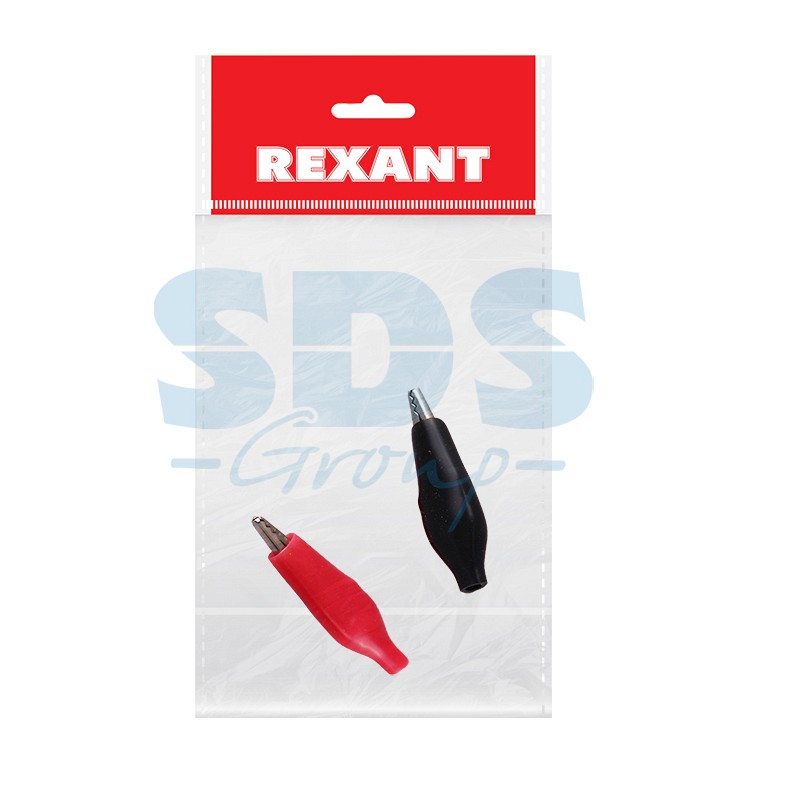 Зажим "крокодил" 5А 46мм в изоляторе (красный) REXANT FD-1702