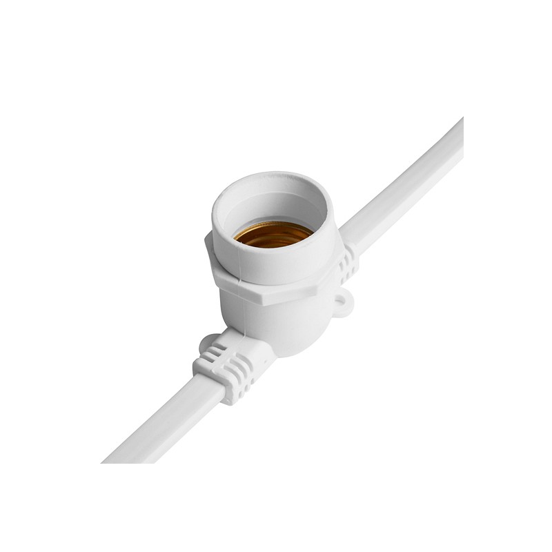 Гирлянда 230V 100 E27 белый, шаг 25cm, IP 65, 25м +1,5м шнур,