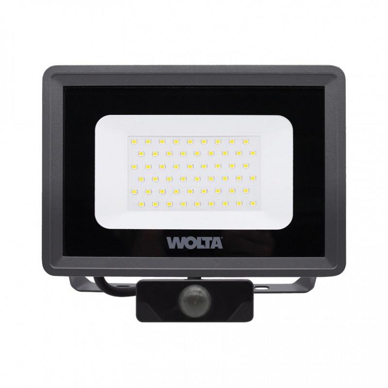 Светодиодный прожектор WOLTA WFL-50W/06S 50Вт 5700K IP65 4500лм с датчиком