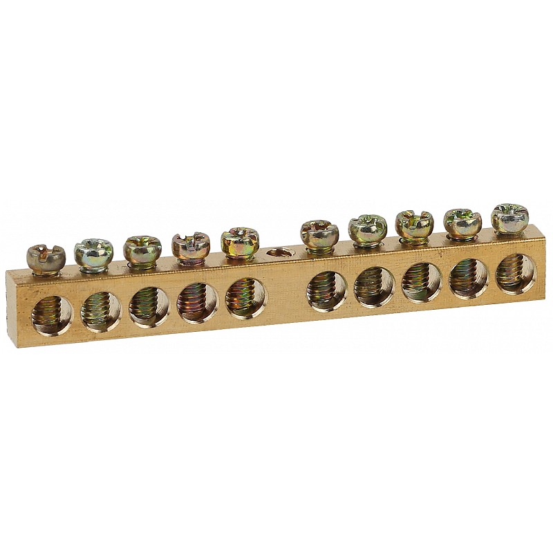 NO-122-15 Шина ЭРА NO-122-15 PEN земля-ноль 6х9мм 10/1 латунная с