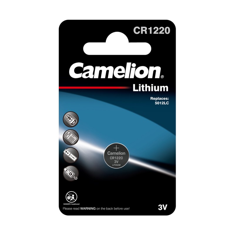 Camelion CR1220 BL-1 (CR1220-BP1, батарейка литиевая,3V)