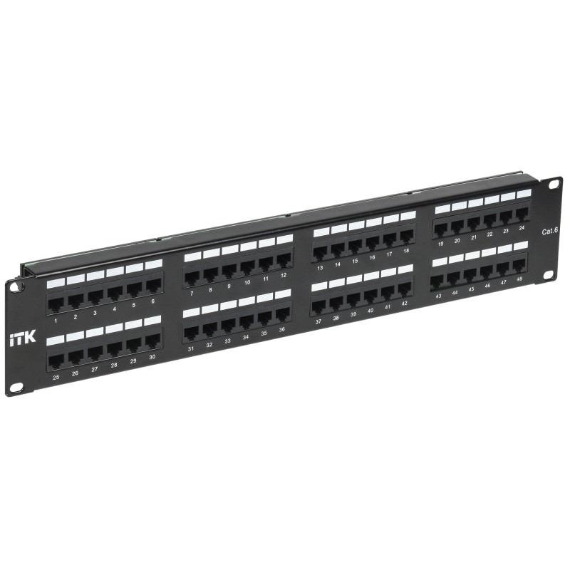 ITK 2U патч-панель кат.6 UTP 48 порта (Dual IDC) с кабельным