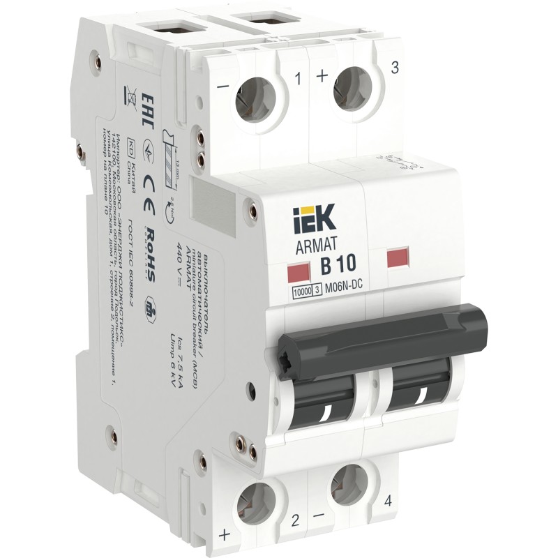 ARMAT Автоматический выключатель M06N-DC 2P B 10А IEK